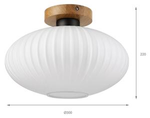 Plafoniera HARMA WOOD 1xE27/15W/230V rovere/bianco diam. 30 cm