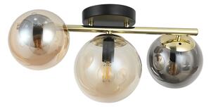 Lampadario a plafone AURIS 3xE14/15W/230V dorato/nero fumé/beige