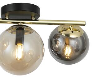 Lampadario a plafone AURIS 3xE14/15W/230V dorato/nero fumé/beige