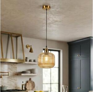 Lampadario sospeso con cavo MILOU 1xE27/15W/230V oro/beige fumé