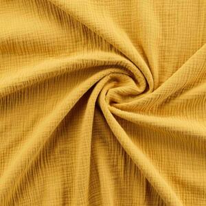 Biancheria da letto in mussola allungata gialla per letto matrimoniale 220x240 cm Angelia - douceur d'intérieur