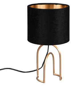 Reality Leuchten Lampada da tavolo Grace, Ø 18 cm, nero/oro