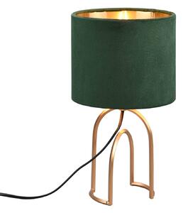 Lampada da tavolo Grace, Ø 18 cm, verde scuro/oro