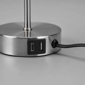 Reality Leuchten Lampada da tavolo Jaro con porta USB bianco/nichel