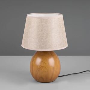 Reality Leuchten Lampada da tavolo Loxur alta 35cm beige/look legno