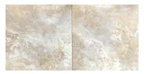 Pavimento grès porcellanato effetto travertino 50 x 50 cm Alfalux collezione Poseidon noce