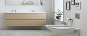 WC Filo Muro In Ceramica Bianco Rimless Morning RAK Ceramics + Copriwater