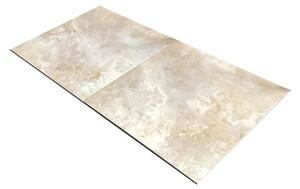 Pavimento grès porcellanato effetto travertino 50 x 50 cm Alfalux collezione Poseidon noce