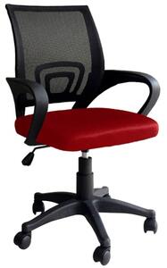Sedia ergonomica girevole rossa e nera per ufficio schienale antisudore Genius