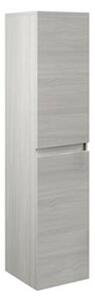 Mobile da bagno sospeso 80 cm con lavabo, colonna, specchio e led rovere grigio