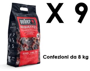 Bricchetti di legno 8 kg Weber - Offerta 9 Sacchi
