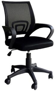 Poltrona da ufficio girevole ergonomica per scrivania schienale in rete Genius Nera