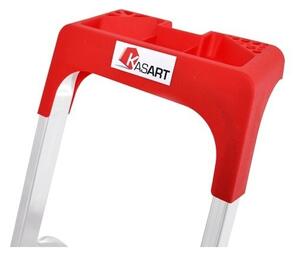 Scala Domestica 6 Gradini In Alluminio Leggera Con Porta Oggetti E Pedana In Acciaio