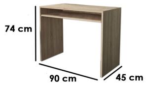 Scrivania porta PC moderna In legno rovere 90x45xH74 cm con ripiano scorrevole
