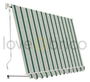 Tenda Da Sole Sangiorgio 250x250 A Caduta Senza Cassonetto Con Braccetti Telo Verde A Righe