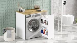 Mobile Coprilavatrice Con Cassetto 94x60x88H Rovere E Bianco Siena