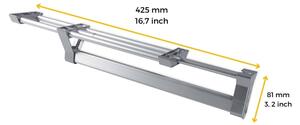 Appendiabiti estraibile per armadio da 35 cm in alluminio anodizzato grigio