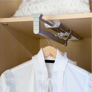 Appendiabiti estraibile per armadio da 35 cm in alluminio anodizzato grigio