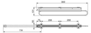 Appendiabiti estraibile per armadi da 80 cm in alluminio verniciato nero