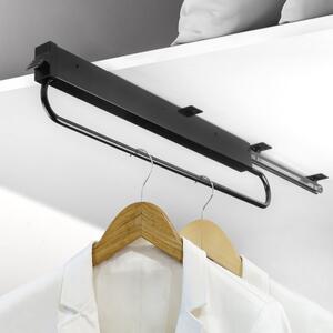 Appendiabiti estraibile per armadi da 80 cm in alluminio verniciato nero