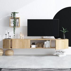 Mobile TV Sospeso 180 Cm Effetto Legno Con Mensola A Cubo Armor