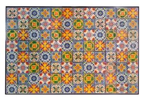 Set Da Pranzo Tavolo Maioliche Rettangolare 120x80 Con 4 Sedie Pieghevoli Kos