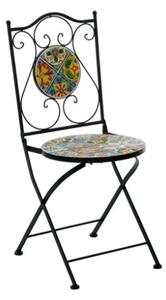 Set Da Pranzo Tavolo Maioliche Rettangolare 120x80 Con 4 Sedie Pieghevoli Kos