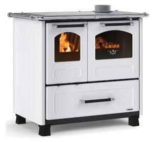 Cucina A Legna 7,5 kW Con Forno Family La Nordica 4 Stelle Bianca