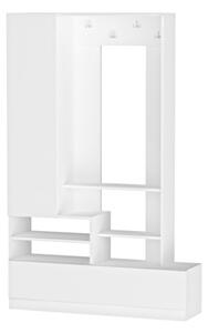 Mobile Ingresso 110x37x180 Con Scarpiera Appendiabiti E Anta Bora Bianco