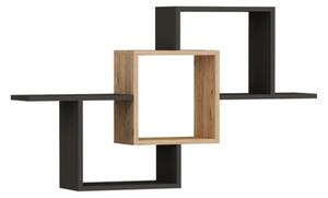 Mensola Sospesa 3 Vani A Cubo Design Moderno 120x22x80 Elena Rovere Antracite