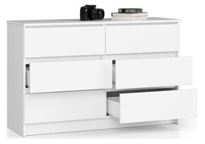 Cassettiera Credenza 120x40x77 Cm 6 Cassetti Artika Bianco Opaco
