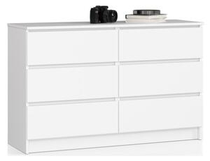 Cassettiera Credenza 120x40x77 Cm 6 Cassetti Artika Bianco Opaco