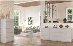 Cassettiera Credenza 120x40x77 Cm 6 Cassetti Artika Bianco Opaco