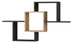 Mensola Sospesa 3 Vani A Cubo Design Moderno 120x22x80 Elena Rovere Antracite