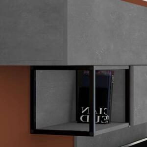 Parete Attrezzata 260 Cm Design Moderno Tronador Grigio Cemento
