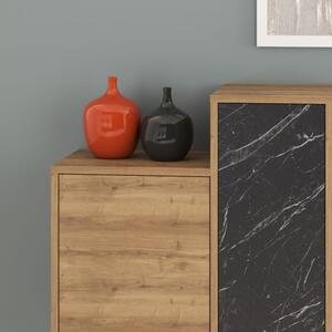 Madia 160 Cm Design Moderno Effetto Legno Hermes Noce E Marmo
