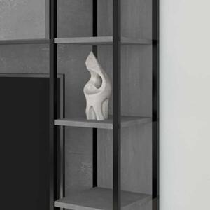 Parete Attrezzata 260 Cm Design Moderno Tronador Grigio Cemento