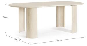 Tavolo Da Pranzo 210x100 Orlando Ovale In Legno Naturale Bizzotto