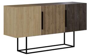 Madia Moderna 3 Ante 150 Cm Tricolore Rovere Noce E Dark Coffee Tontini