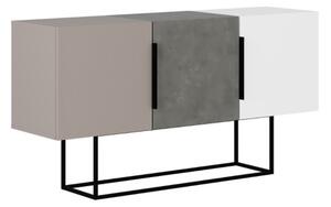 Madia Moderna 3 Ante 150 Cm Tricolore Tortora Bianco Cemento Tontini