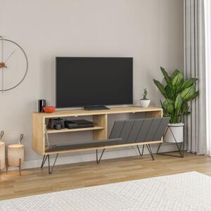 Mobile Porta TV Struttura Rovere E 2 Ante A Ribalta Antracite Picadilly