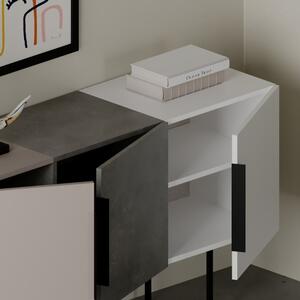 Madia Moderna 3 Ante 150 Cm Tricolore Tortora Bianco Cemento Tontini