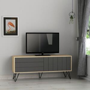Mobile Porta TV Struttura Rovere E 2 Ante A Ribalta Antracite Picadilly