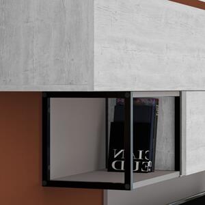 Parete Attrezzata 260 Cm Design Moderno Tronador Tortora E Bianco