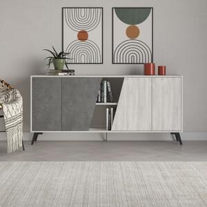 Madia 180x35x82 Cm 2 Ante Bianche 2 Ante Grigie Fiona