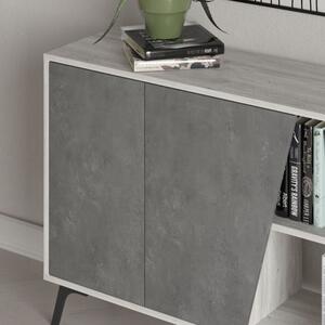 Madia 180x35x82 Cm 2 Ante Bianche 2 Ante Grigie Fiona