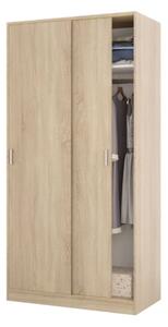 Armadio Guardaroba 2 Ante Scorrevoli 100x50x200 Rovere Effetto Legno Max