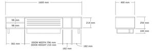 Mobile Porta TV Da Terra 160 Cm Con Anta Frontale Rovere E Antracite Zeffiro