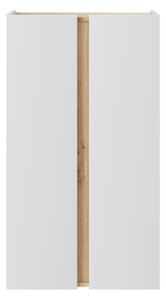 Scarpiera A 2 Ante E 6 Ripiani 56x35x102 Tempus Bianco e Rovere Nodi