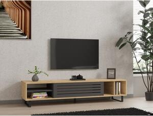 Mobile Porta TV Da Terra 160 Cm Con Anta Frontale Rovere E Antracite Zeffiro
